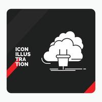 Red and Black Creative presentation Background for Cloud. connection. energy. network. power Glyph Icon vector