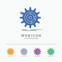 setting. data. management. process. progress 5 Color Glyph Web Icon Template isolated on white. Vector illustration