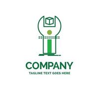 SDK. App. development. kit. programming Flat Business Logo template. Creative Green Brand Name Design. vector