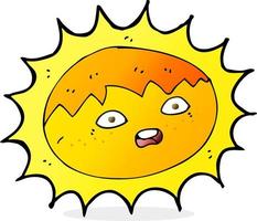 doodle character cartoon sun vector