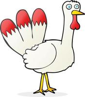 doodle character cartoon turkey vector