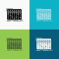 Console. dj. mixer. music. studio Icon Over Various Background. glyph style design. designed for web and app. Eps 10 vector illustration