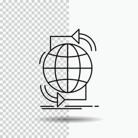 Connectivity. global. internet. network. web Line Icon on Transparent Background. Black Icon Vector Illustration