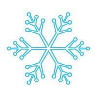Simple snowflake made of blue lines. Festive decoration for New Year and Christmas, symbol of winter, element for design. Vector illustration