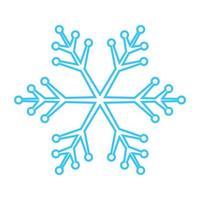 Simple snowflake made of blue lines. Festive decoration for New Year and Christmas, symbol of winter, element for design. Vector illustration