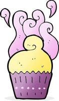 doodle cartoon cupcake vector