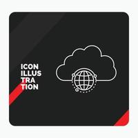 Red and Black Creative presentation Background for network. city. globe. hub. infrastructure Line Icon vector