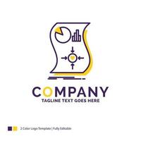 Company Name Logo Design For Estimation. love. relationship. response. responsive. Purple and yellow Brand Name Design with place for Tagline. Creative Logo template for Small and Large Business. vector