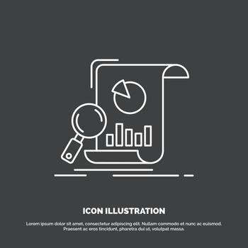 Analysis. analytics. business. financial. research Icon. Line vector symbol for UI and UX. website or mobile application