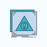 Error. Application. Denied. server. alert Flat Icon. green and Yellow sign and symbols for website and Mobile appliation. vector illustration