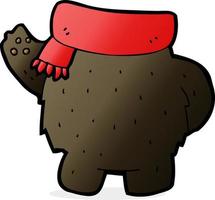 doodle character cartoon black bear body vector