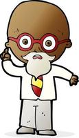 doodle character cartoon professor vector