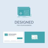 File. object. processing. settings. software Business Logo Glyph Icon Symbol for your business. Turquoise Business Cards with Brand logo template. vector