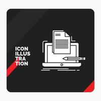 Red and Black Creative presentation Background for Coder. coding. computer. list. paper Glyph Icon vector