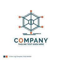 Data. help. info. information. resources Logo Design. Blue and Orange Brand Name Design. Place for Tagline. Business Logo template. vector