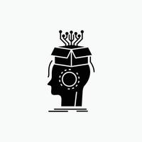 sousveillance. Artificial. brain. digital. head Glyph Icon. Vector isolated illustration