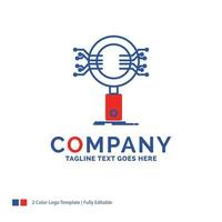 Company Name Logo Design For Analysis. Search. information. research. Security. Blue and red Brand Name Design with place for Tagline. Abstract Creative Logo template for Small and Large Business. vector