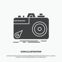 Camera. photography. capture. photo. aperture Icon. glyph vector gray symbol for UI and UX. website or mobile application