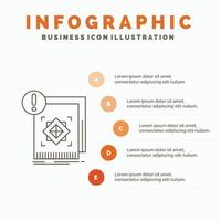 structure. standard. infrastructure. information. alert Infographics Template for Website and Presentation. Line Gray icon with Orange infographic style vector illustration