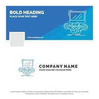 Blue Business Logo Template for Game. gaming. internet. multiplayer. online. Facebook Timeline Banner Design. vector web banner background illustration