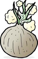 doodle cartoon onion vector