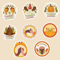 Set of round thanksgiving vector