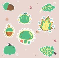 Vector autumn sticker pack