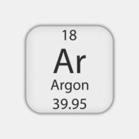 Argon symbol. Chemical element of the periodic table. Vector illustration.