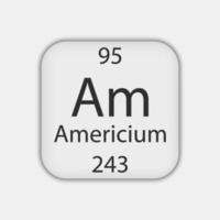 Americium symbol. Chemical element of the periodic table. Vector illustration.