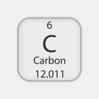 Carbon symbol. Chemical element of the periodic table. Vector illustration.