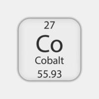 Cobalt symbol. Chemical element of the periodic table. Vector illustration.