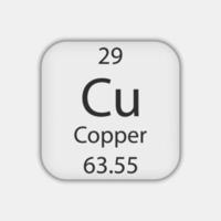 Copper symbol. Chemical element of the periodic table. Vector illustration.