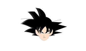 illustration vector graphic of goku face character in dragon ball anime