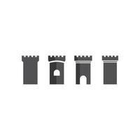 plantilla de icono de ilustración de vector de edificio de castillo