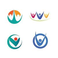 Abstract people logo design.fun people,healthy people,sport,community people symbol vector illustration