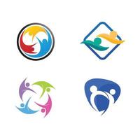 Abstract people logo design.fun people,healthy people,sport,community people symbol vector illustration