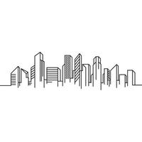 City Building Line art Vector Illustration template