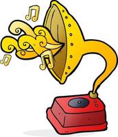 doodle cartoon phonograph vector