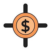 icono de diseño de moda de destino de dinero vector