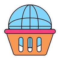 Conceptual flat design icon of global shopping vector