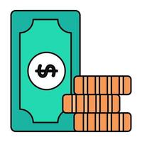 An editable design icon of money vector