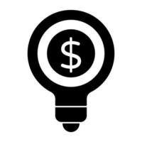 Dollar inside light bulb showing concept of financial idea vector