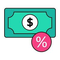 An icon design of money discount vector