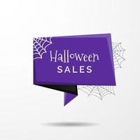 etiqueta de venta de halloween en estilo origami vector