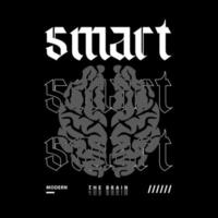 Smart brain silver art streetwear design graphic vector