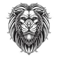 design vector lion head black and white version