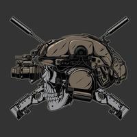 skull soldier and awm guns cross vector