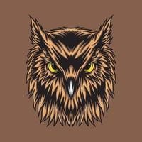 design illustration owl head vector