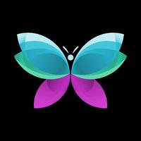 mariposa en estilo plano. mariposa con relleno degradado. mariposa mínima aislada en un fondo de color. ilustración de stock vectorial. vector