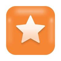 Icono de redes sociales de clasificación de estrellas 3d, comunicación en línea, símbolo de marketing digital. elemento para sitios de redes y aplicaciones. vector